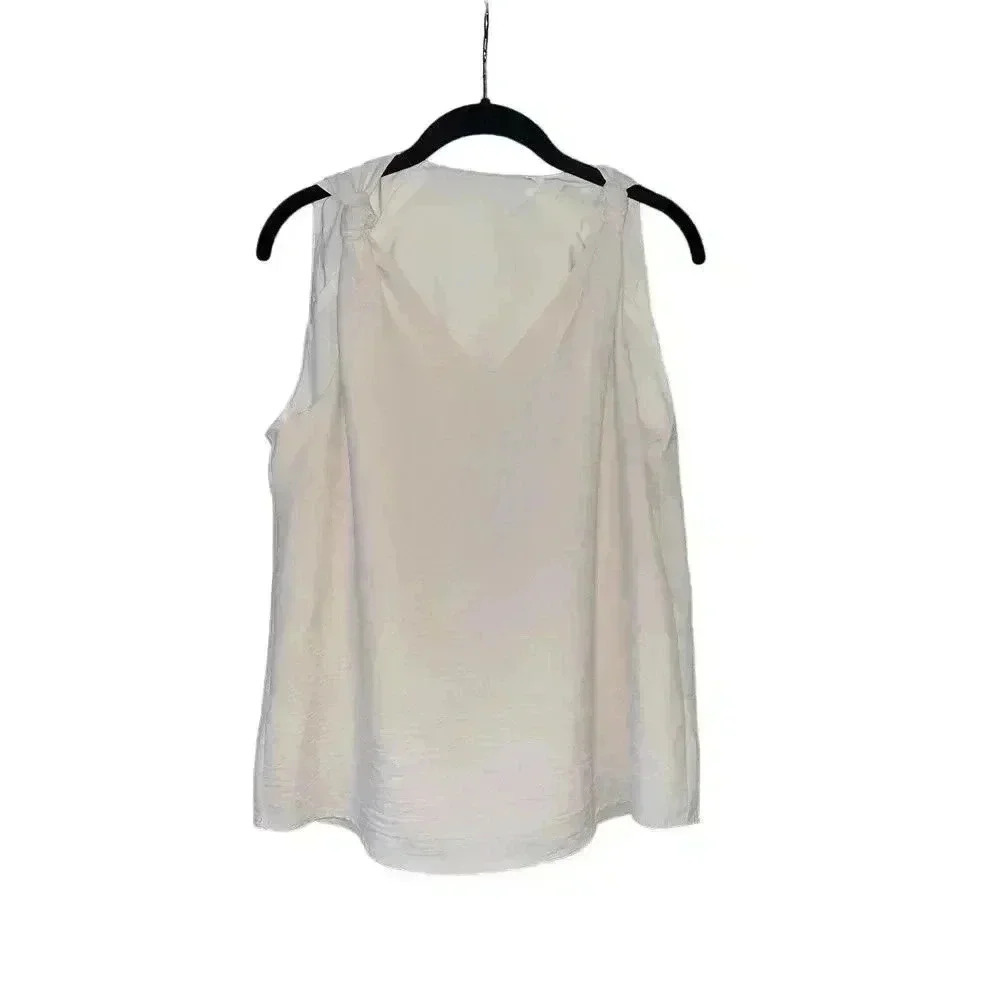 Cream Tank Top With Knot Strap Detail Size M B13 - Picture 1 of 6